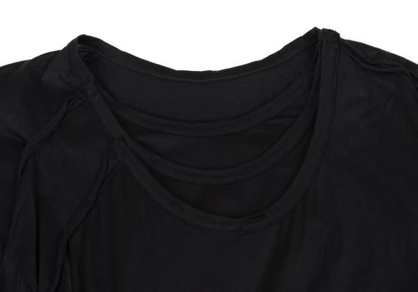 B Yohji Yamamoto Black Cotton Triple-Layer T-Shirt Size 2