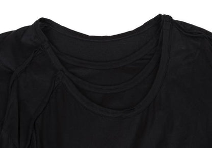 B Yohji Yamamoto Black Cotton Triple-Layer T-Shirt Size 2