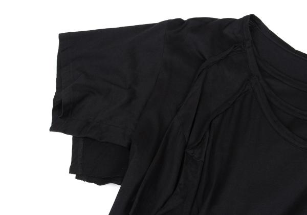 B Yohji Yamamoto Black Cotton Triple-Layer T-Shirt Size 2