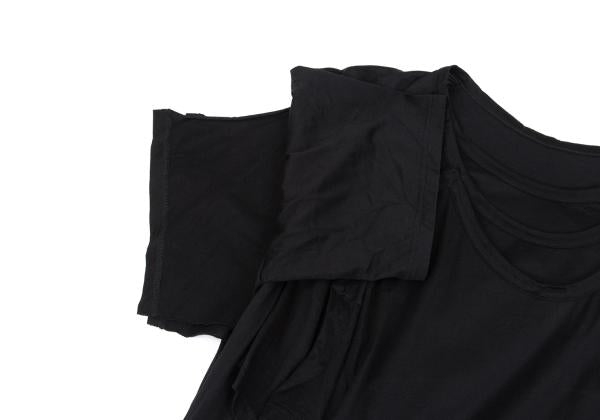 B Yohji Yamamoto Black Cotton Triple-Layer T-Shirt Size 2