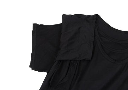 B Yohji Yamamoto Black Cotton Triple-Layer T-Shirt Size 2