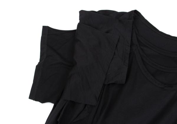 B Yohji Yamamoto Black Cotton Triple-Layer T-Shirt Size 2