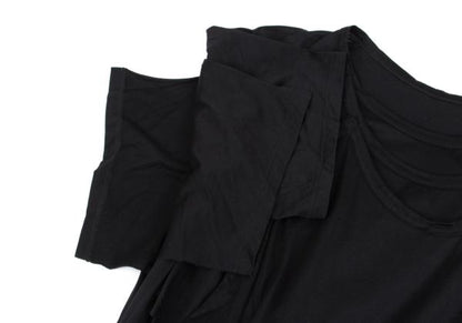 B Yohji Yamamoto Black Cotton Triple-Layer T-Shirt Size 2