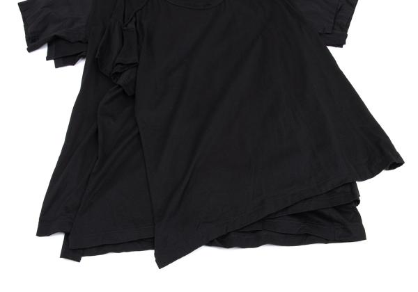 B Yohji Yamamoto Black Cotton Triple-Layer T-Shirt Size 2