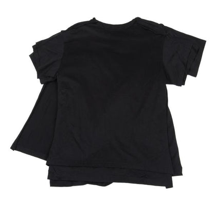 B Yohji Yamamoto Black Cotton Triple-Layer T-Shirt Size 2