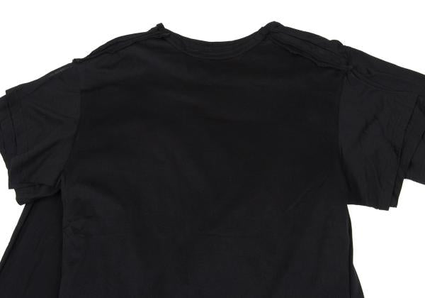 B Yohji Yamamoto Black Cotton Triple-Layer T-Shirt Size 2