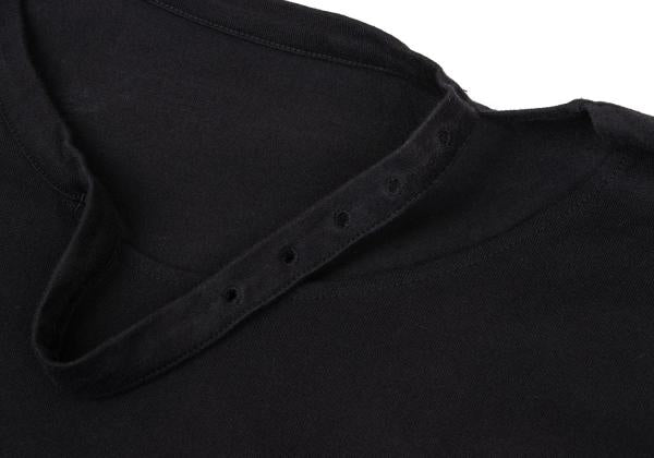 B Yohji Yamamoto Cotton Belt Collar T-Shirt Black Size 2