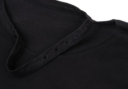 B Yohji Yamamoto Cotton Belt Collar T-Shirt Black Size 2