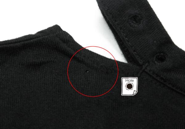 B Yohji Yamamoto Cotton Belt Collar T-Shirt Black Size 2