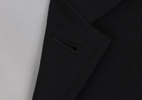 B Yohji Yamamoto Wool Side Drawstring Flap Coat Black Size 1