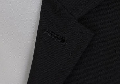 B Yohji Yamamoto Wool Side Drawstring Flap Coat Black Size 1