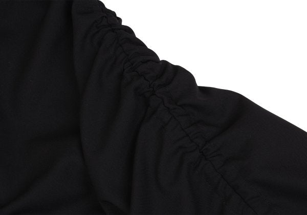 B Yohji Yamamoto Wool Side Drawstring Flap Coat Black Size 1