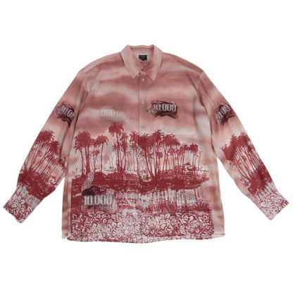 Jean Paul GAULTIER HOMME Poly Hawaiian Pink Multi Shirt Size 48