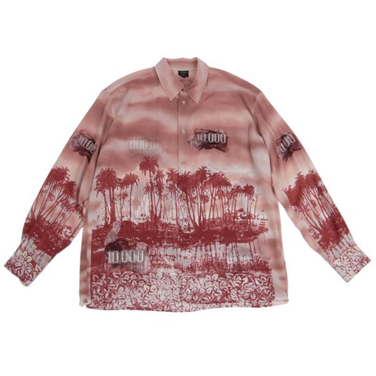 Jean Paul GAULTIER HOMME Poly Hawaiian Pink Multi Shirt Size 48
