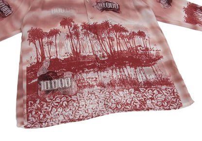 Jean Paul GAULTIER HOMME Poly Hawaiian Pink Multi Shirt Size 48