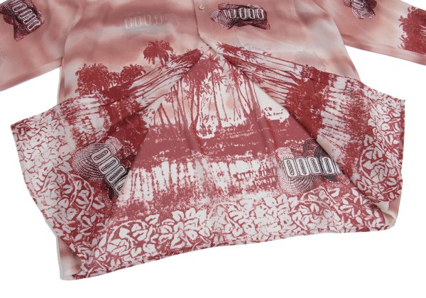 Jean Paul GAULTIER HOMME Poly Hawaiian Pink Multi Shirt Size 48