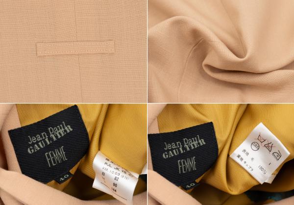 Jean Paul GAULTIER FEMME Wool Fly Front Jacket Pink Size 40