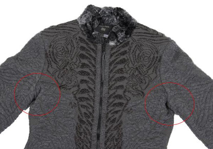 Jean Paul GAULTIER HOMME Reversible Boa Jacket Gray Size 48