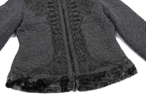 Jean Paul GAULTIER HOMME Reversible Boa Jacket Gray Size 48