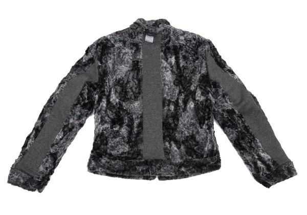Jean Paul GAULTIER HOMME Reversible Boa Jacket Gray Size 48