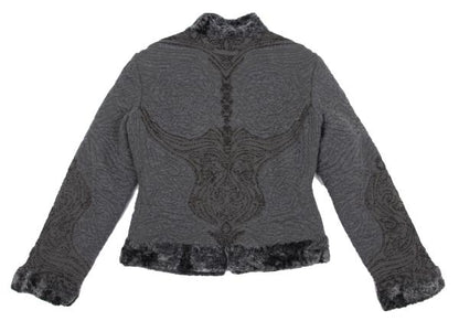 Jean Paul GAULTIER HOMME Reversible Boa Jacket Gray Size 48