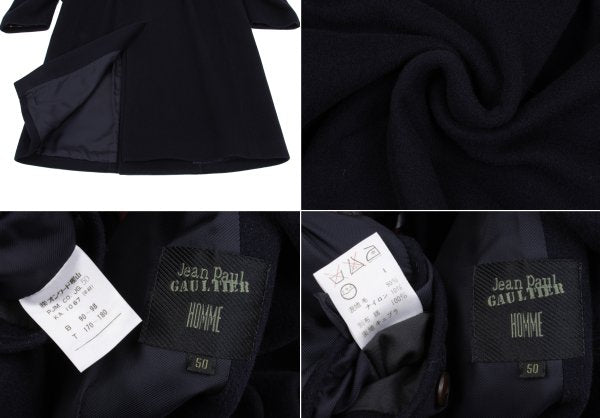 Jean Paul GAULTIER HOMME Navy Flannel Chester Coat Size 50