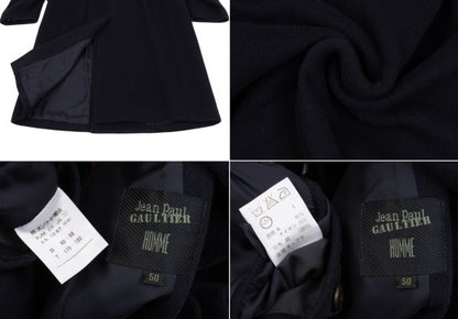 Jean Paul GAULTIER HOMME Navy Flannel Chester Coat Size 50