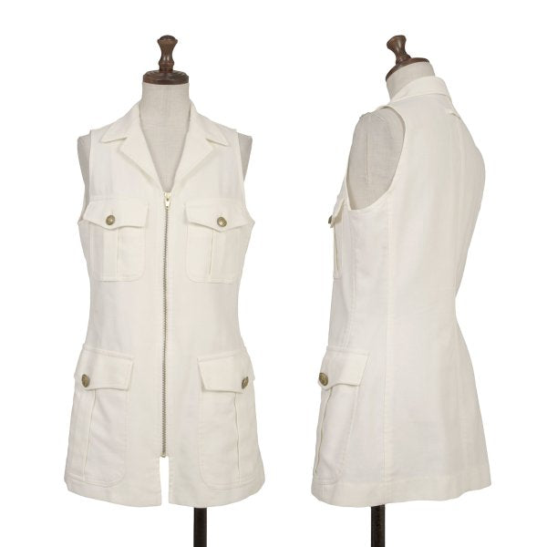 Jean Paul GAULTIER CLASSIQUE Cotton Flap Off White Vest Size 40