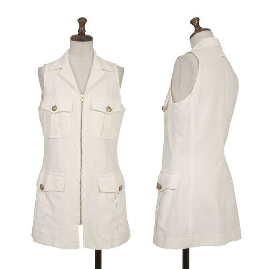 Jean Paul GAULTIER CLASSIQUE Cotton Flap Off White Vest Size 40