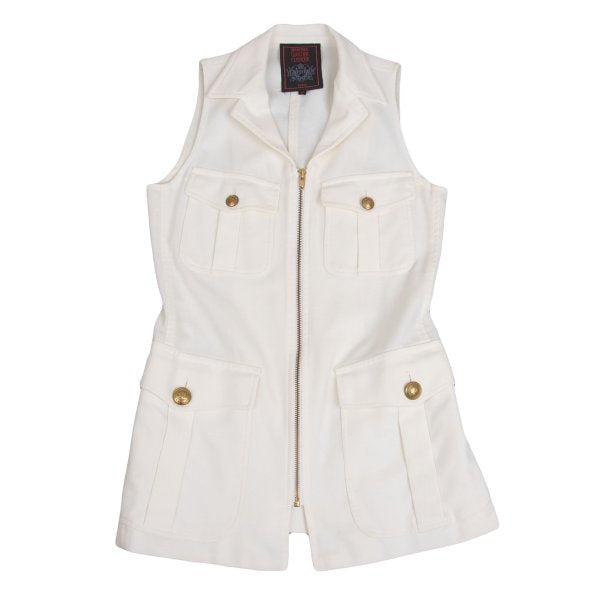 Jean Paul GAULTIER CLASSIQUE Cotton Flap Off White Vest Size 40