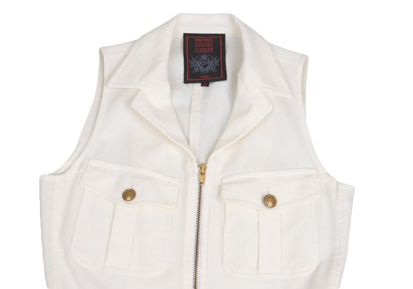 Jean Paul GAULTIER CLASSIQUE Cotton Flap Off White Vest Size 40