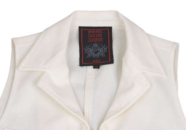 Jean Paul GAULTIER CLASSIQUE Cotton Flap Off White Vest Size 40