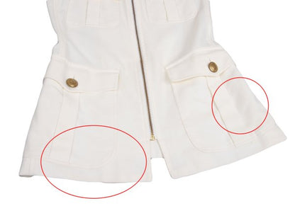 Jean Paul GAULTIER CLASSIQUE Cotton Flap Off White Vest Size 40