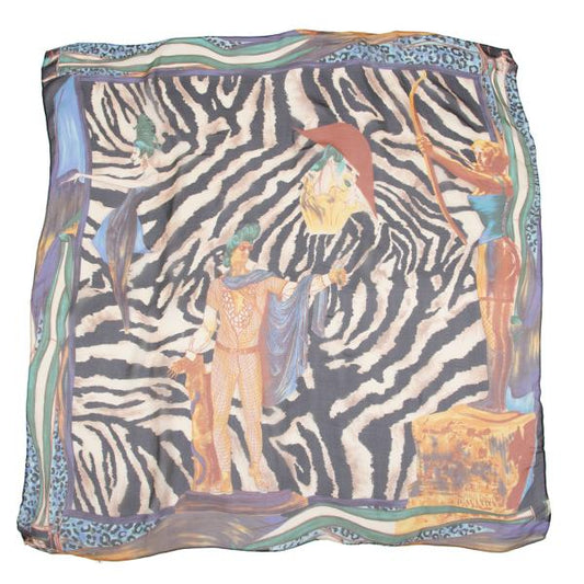 Jean Paul GAULTIER Silk Zebra Scarf Multi
