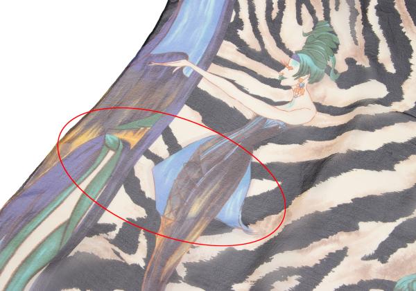 Jean Paul GAULTIER Silk Zebra Scarf Multi