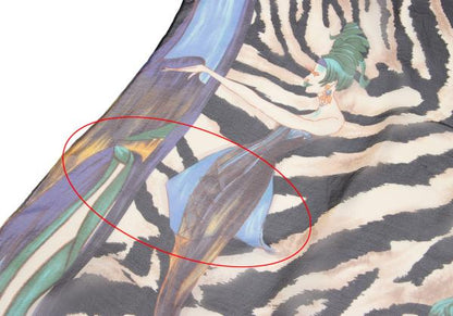 Jean Paul GAULTIER Silk Zebra Scarf Multi