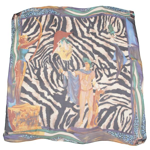 Jean Paul GAULTIER Silk Zebra Scarf Multi