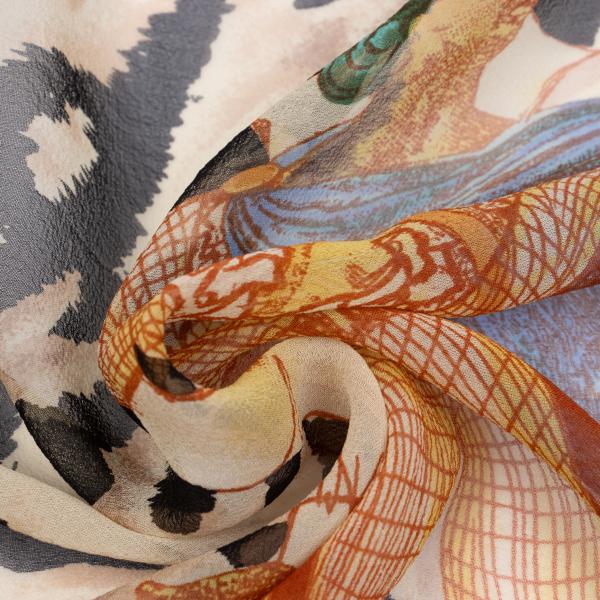Jean Paul GAULTIER Silk Zebra Scarf Multi