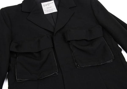 Yohji Yamamoto FEMME Wool Gabardine Jacket Black Size 1