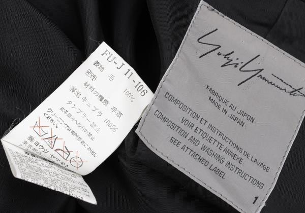 Yohji Yamamoto FEMME Wool Gabardine Jacket Black Size 1