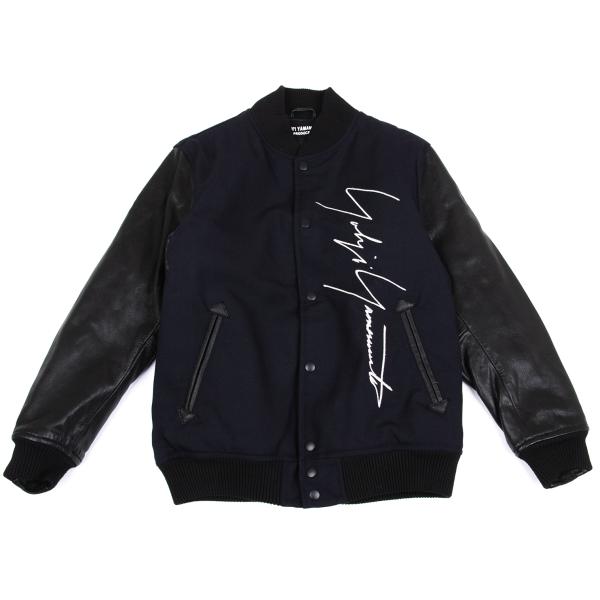 Yohji Yamaoto x NEW ERA x Yohji Yamamoto Wool Leather Navy Black Jacket Size 3