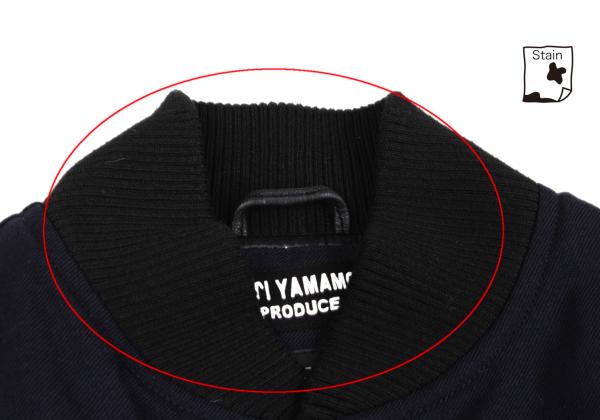 Yohji Yamaoto x NEW ERA x Yohji Yamamoto Wool Leather Navy Black Jacket Size 3