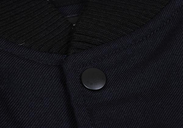 Yohji Yamaoto x NEW ERA x Yohji Yamamoto Wool Leather Navy Black Jacket Size 3