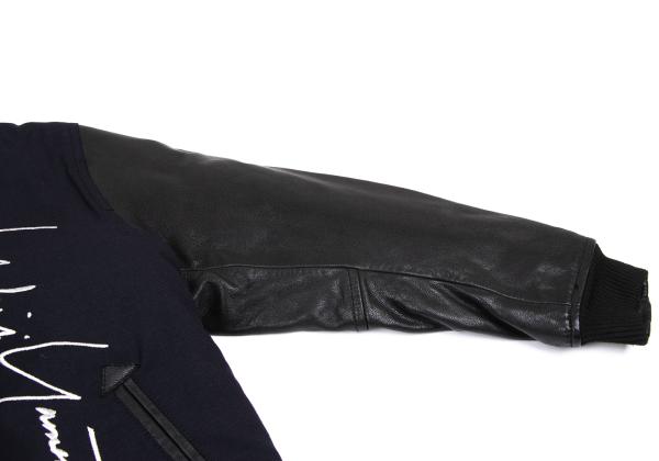 Yohji Yamaoto x NEW ERA x Yohji Yamamoto Wool Leather Navy Black Jacket Size 3