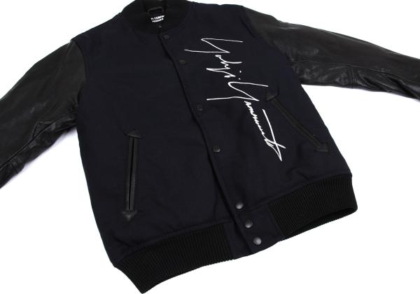 Yohji Yamaoto x NEW ERA x Yohji Yamamoto Wool Leather Navy Black Jacket Size 3