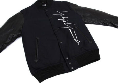 Yohji Yamaoto x NEW ERA x Yohji Yamamoto Wool Leather Navy Black Jacket Size 3