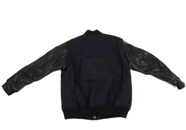 Yohji Yamaoto x NEW ERA x Yohji Yamamoto Wool Leather Navy Black Jacket Size 3