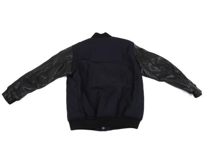 Yohji Yamaoto x NEW ERA x Yohji Yamamoto Wool Leather Navy Black Jacket Size 3