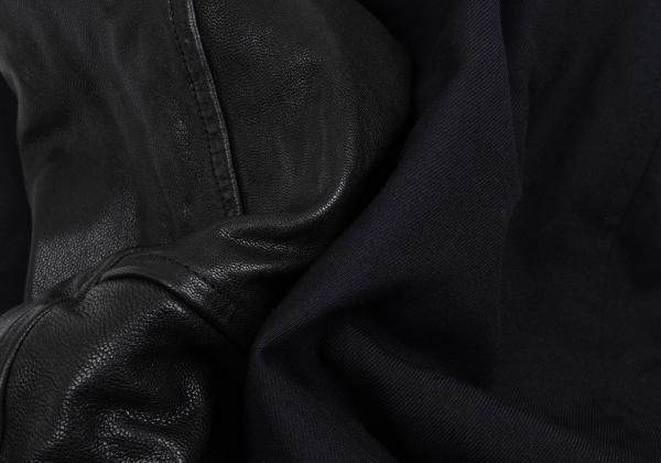 Yohji Yamaoto x NEW ERA x Yohji Yamamoto Wool Leather Navy Black Jacket Size 3