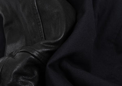 Yohji Yamaoto x NEW ERA x Yohji Yamamoto Wool Leather Navy Black Jacket Size 3